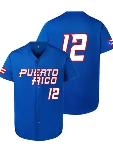 Men's Letter & Number Embroidery Baseball Jersey, 1 Count Casual Breathable V Neck Short Sleeve Baseball Top for Training & Competition, Jersey Shirts, Men's Sportswear for All Seasons