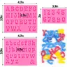 3pcs Flexible Silicone Alphabet & Number Bakeware Mold Set - Easy Demold Letter Tool for Chocolate, Candy, Christmas & Birthday Gifting, Multi-Size Upper/Lower Case Kitchen Baking Supplies