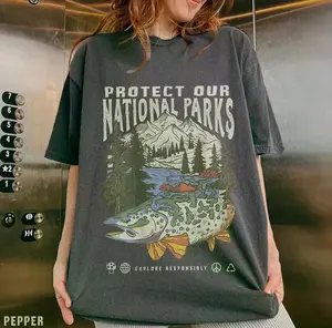 Comfort Colors 90s National Parks Shirt, Granola Girl Graphic Tee, Respect The Local Wildlife Shirt, Hiking Camping Tee, Nature Lover Shirt, Unisex Casual Tee