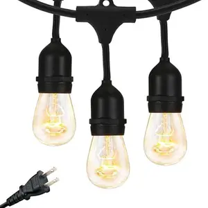 Brightech Ambience Pro Outdoor String Lights - Commercial Grade Waterproof Patio Lights with Dimmable Incandescent Edison Bulbs - Porch String Lights for Patio, Backyard, Outdoors