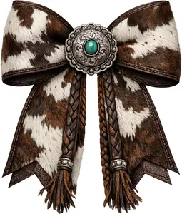 DTF Transfer – Cow Leather Bow Multi Sizes (BW-CT001)