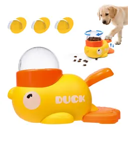Interactive Duck-Shaped Automatic Pet Feeder & Toy No Batteries Needed Slow-Feed Bowl for Cats & Dogs Portable Easy-to-Clean Sturdy Safe Material IQ Training Mealtime Fun for All Life Stages