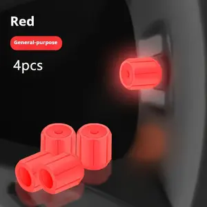 Glow in The Dark Red Tire Valve Caps – Universal Fit for All Cars!