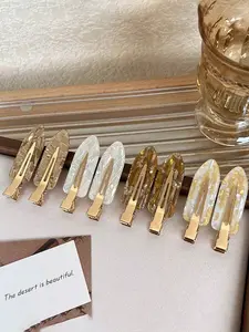 8pcs Acetic Acid Resin Non-Slip Alligator Hair Clips For Girls, Sweet Hair Accessories For Bangs Accessories, Duck Clips