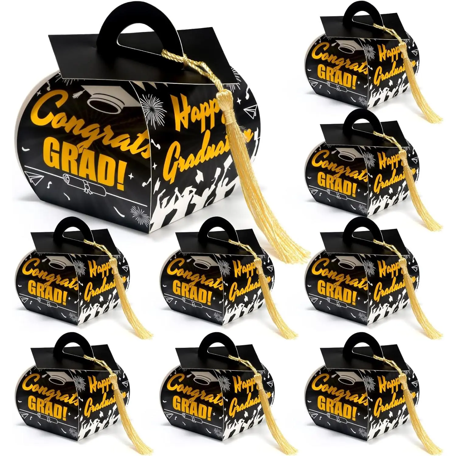 36 count Graduation Cap  Boxes with Tassel, Class of 2025 Graduation Candy Boxes Centerpieces for Tables Party Decorations, Mini   Box Graduate Favors Supplies