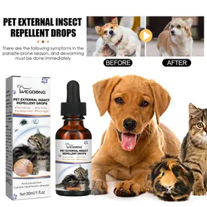Pet External Parasite Repellent Drops Drops for Cleaning Dogs and Cats to Remove LiceTicks and Fleas
