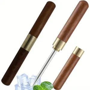 2 Pack Stainless Steel Ice Picks with Safety Cover Non-Slip Wooden Handle for Easy to Grip Multifunctional Durable Kitchen Tool Kitchen Utensils Gadgets for Use in Kitchen Bars Bartender Picnics Camping& Restaurant Cooking Accessories