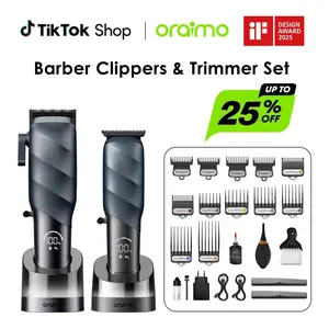 Oraimo MasterCut & MasterTrim Pro Barber Clipper Set - Cordless 10,000 RPM Hair Clippers, High Quality Zerogap Trimmer, DLC Blades, Fast Charge Professional Grooming Kit, Cordless Hair Clippers