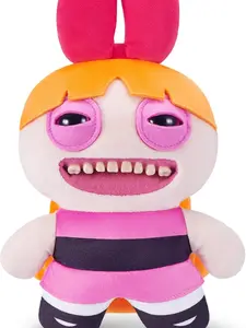 Fuggler Powerpuff Girls 9-Inch Plush Toy (Blossom) by ZURU – Funny Ugly Monster Stuffed Animal with Human-Like Teeth, Collectible Plush for Kids, Tweens, Teens, Adults & Cartoon Fans