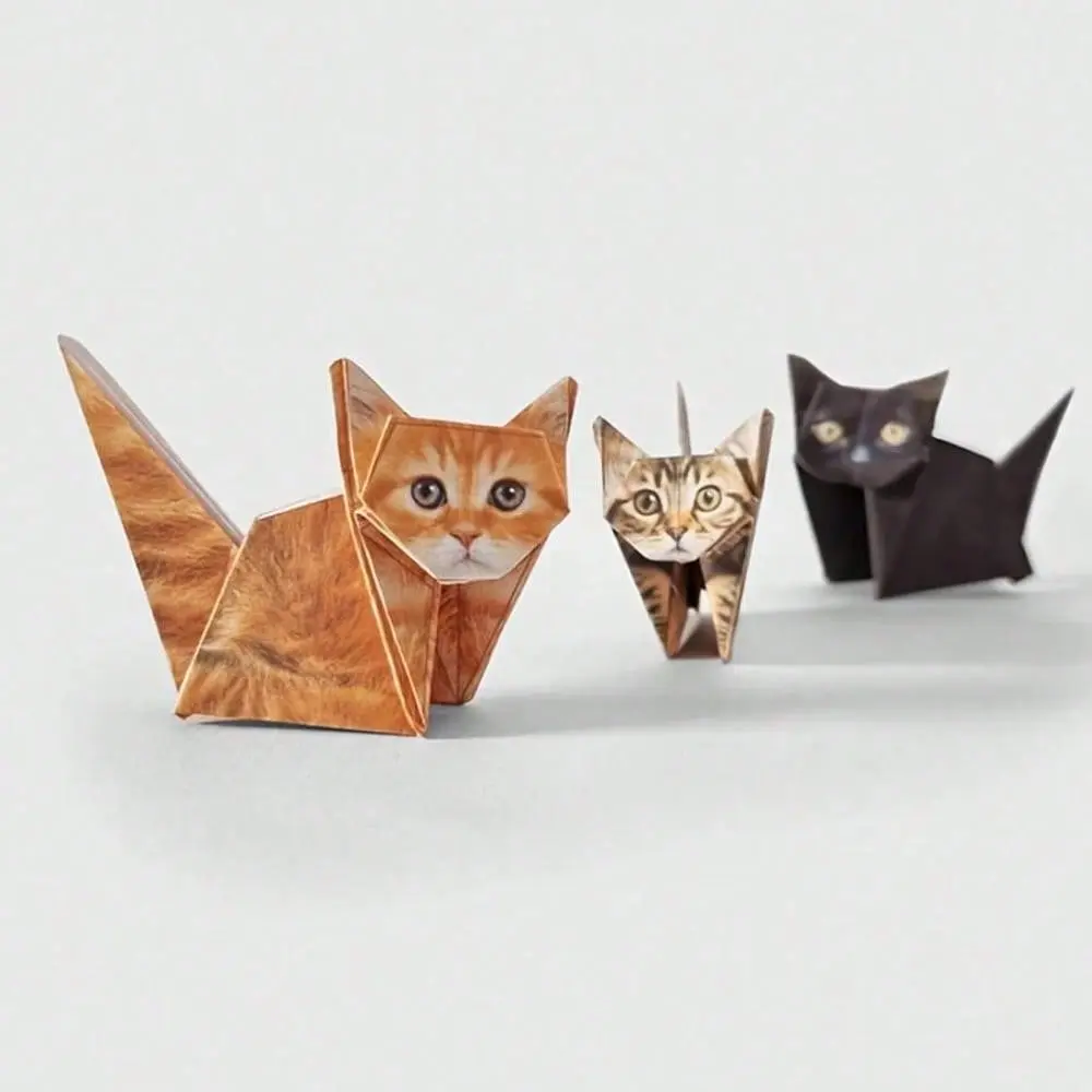 50-Piece DIY Cat Origami Craft Kit, Multiple Cat Shapes, Desktop & Bedroom Decor Ornaments, Spring Craft Kit, Diy Craft Kit