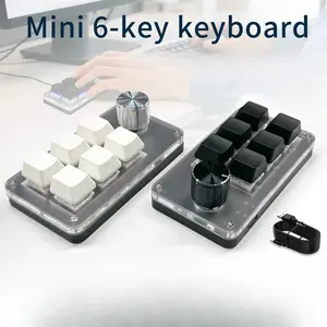 6 Key 1 Knob Keyboard Wired Custom RGB Programming Macro Gaming Keypad Copy Paste PS Mechanical Keyboard Hot Swap Macro Keyboard