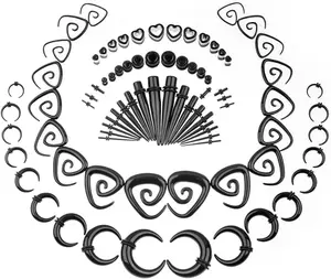 Ear Gauges Stretching Kit 14G-00G Acrylic Sprial Tapers Plugs Expander Sets Heart Tunnels Piering Jewelry Horeseshoes Taper For Ears