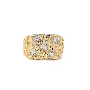 Gold Brick Ring for Men and Women, Ins Niche Design, Unique Trend, High-End Fashion Ring