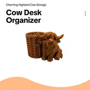 Highland Cow Pen Holder | Cute Desk Organizer | Farmhouse Office Decor | Cow Lover Gift