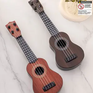 Musical Toy Instrument Ukulele, Realistic Wooden Texture Plastic Playable Music Toy, Educational Kids Musical Gift