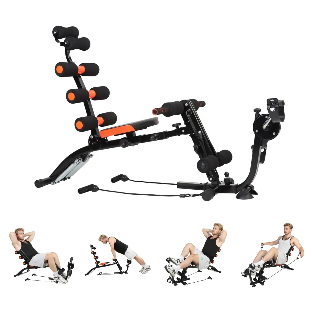 Adjustable Ab Crunch Machine & Abdominal Trainer, Foldable Sit-Up Bench for Full-Body Exercise, Home Gym Essential with 220 LBS Capacity, Ab Machine Abdominal, Abs