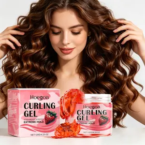 1box/2boxs Strawberry Scented, Nourishing Curling Hair Gel, Extreme Hold Styling Gel for Curly Hair, Flake-Free Hydrating Curl Defining Gel for Frizz Control, Moisturizing Curl Enhancer for Natural Curls, 120g/4.23oz for Women Daily Styling & Gift