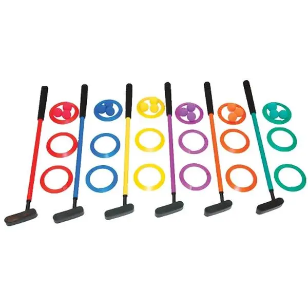 212 MAIN Mini Golf Set, 42-Piece Rainbow Game with 6 Durable Plastic Putters, Foam Balls, and Targets for Kids & Family, Mini Golf Golf