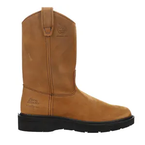 Georgia Boot Mens Farm Wellington 11 Inch Oil Resistant Soft Toe  Work/Duty - Brown