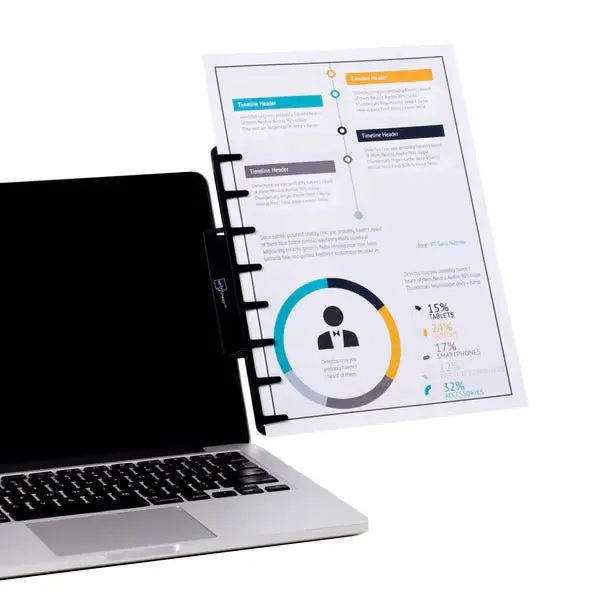 Note Tower Monitor Document Holder & Sticky Note Organizer - Clip-On & Clip-Off Adjustable Computer Document Holder - Office Stationery Supplies