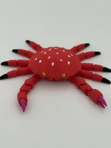 Mystic Shimmer Crab Fidget Figurine - 7.5" Articulated Color-Shift Silk Ocean-Inspired Desk Accessory, Stress Relief Sensory Item for Adults, Collectible 3D-Printed Animal Decorative Artistic Sculptural Elevated Home Decor, Collectible Figurines, 3D-Print