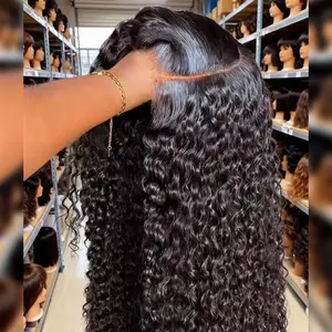 Glueless Wigs Human Hair Ready To Wear Pre Plucked Deep Wave 13x6 HD Lace Front Human Hair Wig Wet and Wave Curly Wigs For Black Women 200% 250% Density