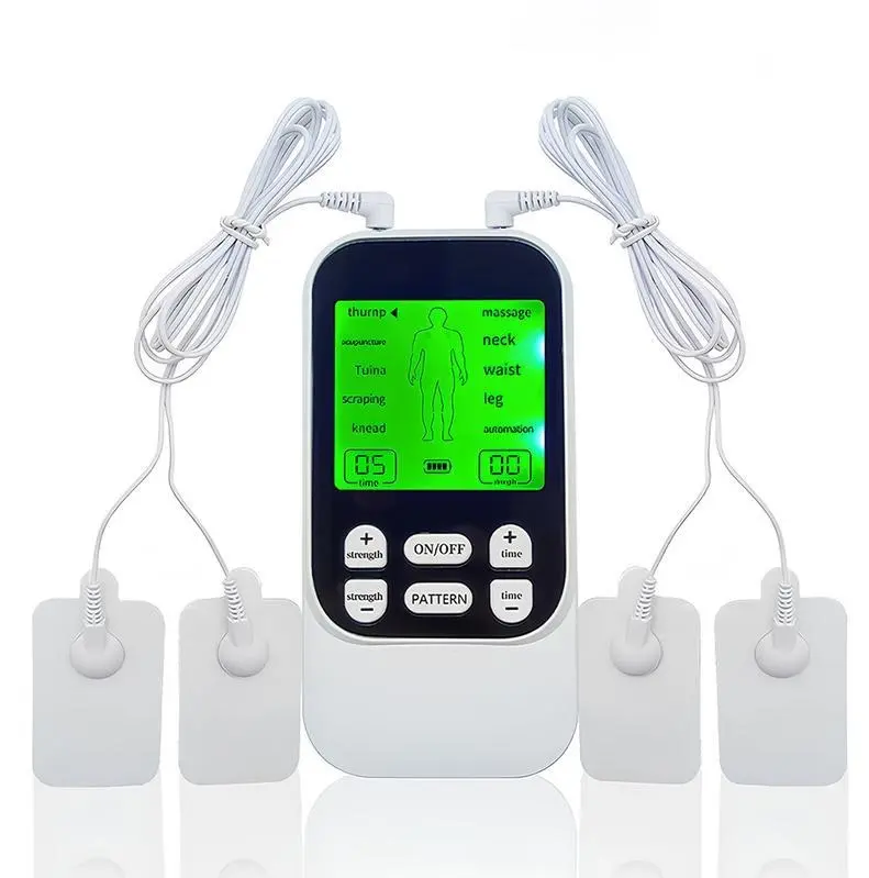 Rechargeable Body Relaxing Unit with 4 Electrode Pads for Pain Relief & Muscle Stimulation，Best gifts for Father's Day and Mother's Day