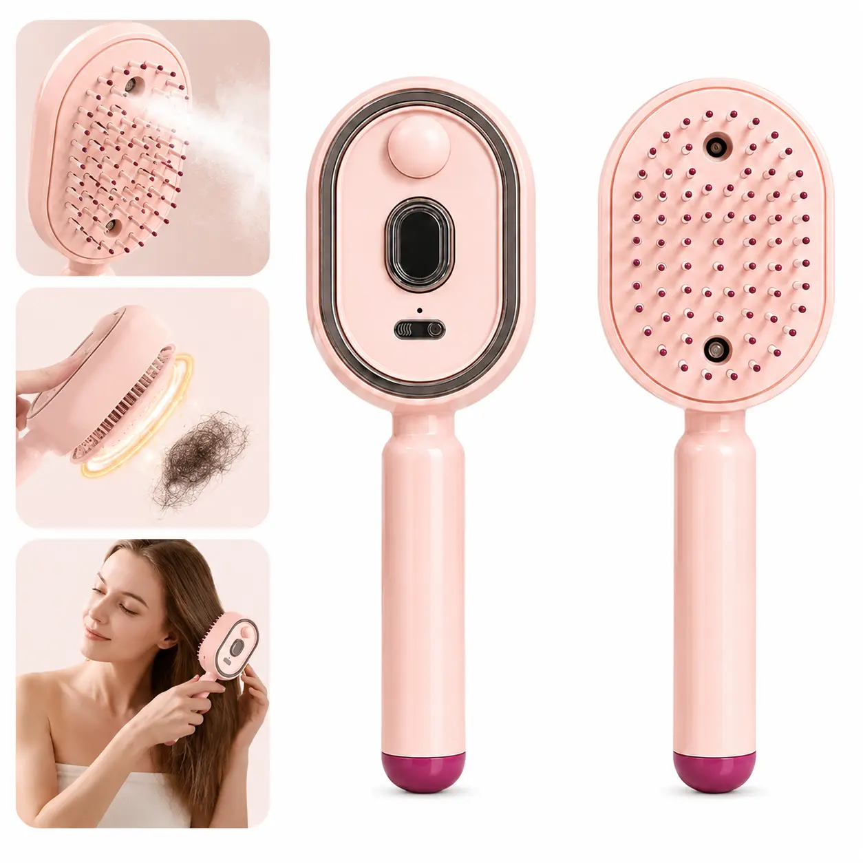 New electric steam brush, electric steam brushfor hair, rechargeable steam straightener,exfoliating steam brush, reduces frizz,nourishes hair, anti-static