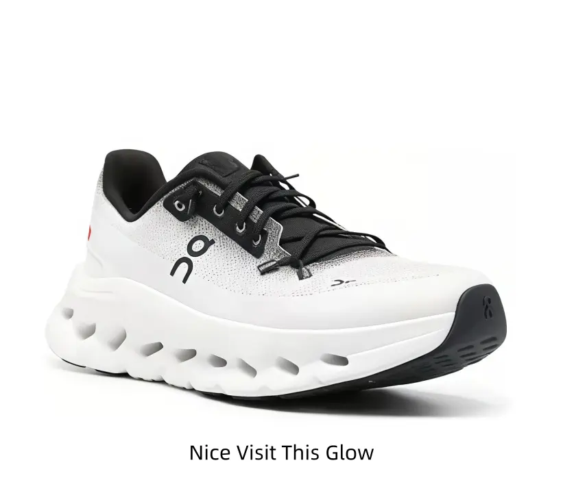 Sleek White & Black Casual Runners - Breathable Mesh Sneakers for Street Style