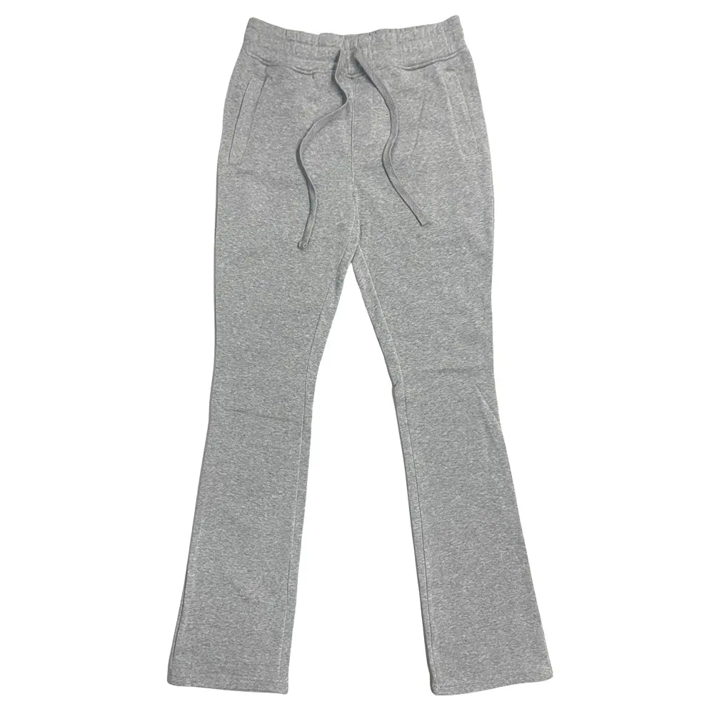Men's Stacked Flared Sweatpants Slim Fit Fleece Pants