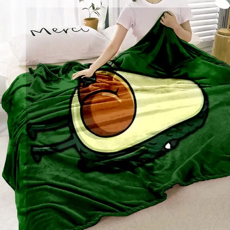 Avocado Pattern Blanket, Food Themed Blanket, Soft Comfortable Throw Blanket, Air-conditioned Room Blanket, Warm Nap Blanket for Home Office Travel Camping, Fluffy Blanket, Lightweight Cozy Blanket