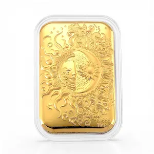 24K Golden Celestial Sun and Moon Emboss Sheet 10mg