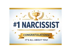 Prank Postcard – “#1 Narcissist” – Funny Anonymous Roast Mail