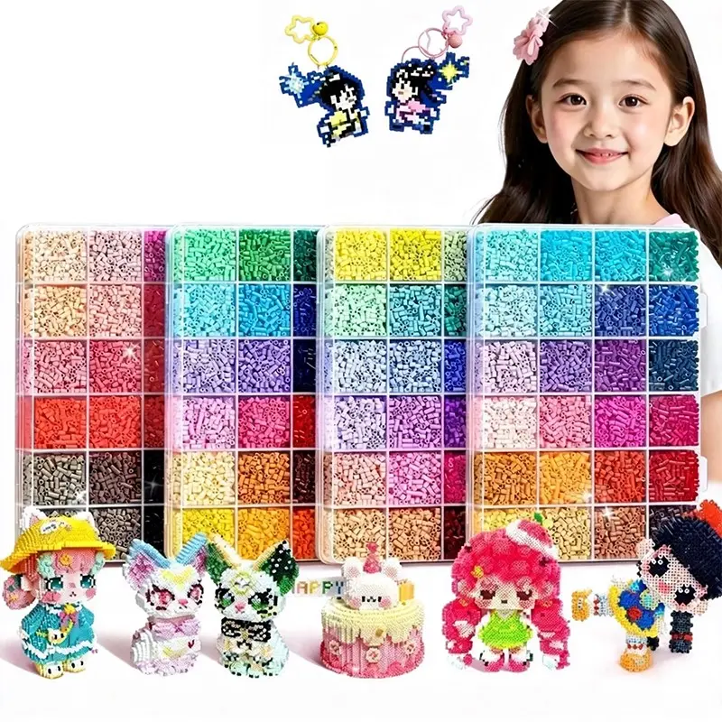 Complete DIY Perler beads Puzzle Kit, 2.6mm 3D Mard Puzzle Tools, Full Set Puzzle Materials, Boxed Puzzle Making Supplies, Creative Craft Kit, DIY Mixed Beads Assortment, Beading Making, Bead Kits