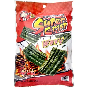 Taokaenoi Imported Roasted Wavy Seaweed Snack - 24g, Low Calorie, Crunchy, Savory Spicy Hot Chili Squid Flavored Grilled Seaweed Treat Taokaenoi Imported Roasted Wavy Seaweed Snack - 24g, Low Calorie, Crunchy, Savory Spicy Hot Chili Squid Flavored Grilled Seaweed Treat