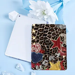 Fashion Leopard Print Pattern Tablet Case with Pen Slot, Auto Sleep/Wake Tablet Protective Cover, Tablet Accessories Compatible with iPad