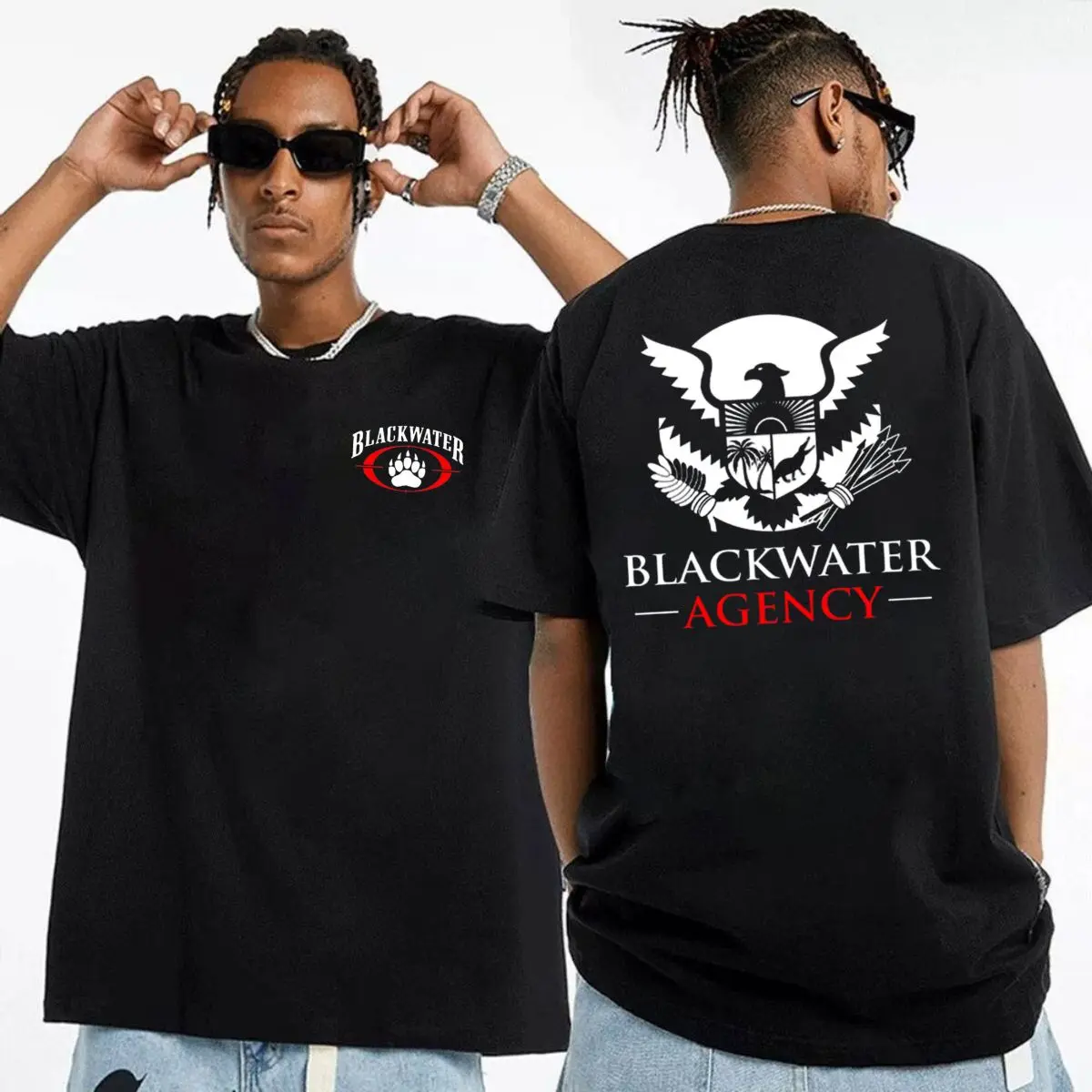Blackwater Agency Graphic T-Shirt, Two-Sided Bear Paw Design Tee, Military-Inspired Unisex Short Sleeve Shirt