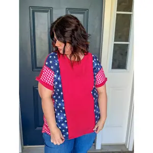 All American Stars and Gingham Top