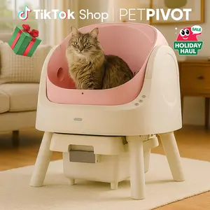 Autoscooper 11 by PetPivot Self Cleaning Cat Litter Box, Open-Top Automatic Litter Box for Multiple Cats with Safety Sensors, Includes Liner Bags and Litter Mat