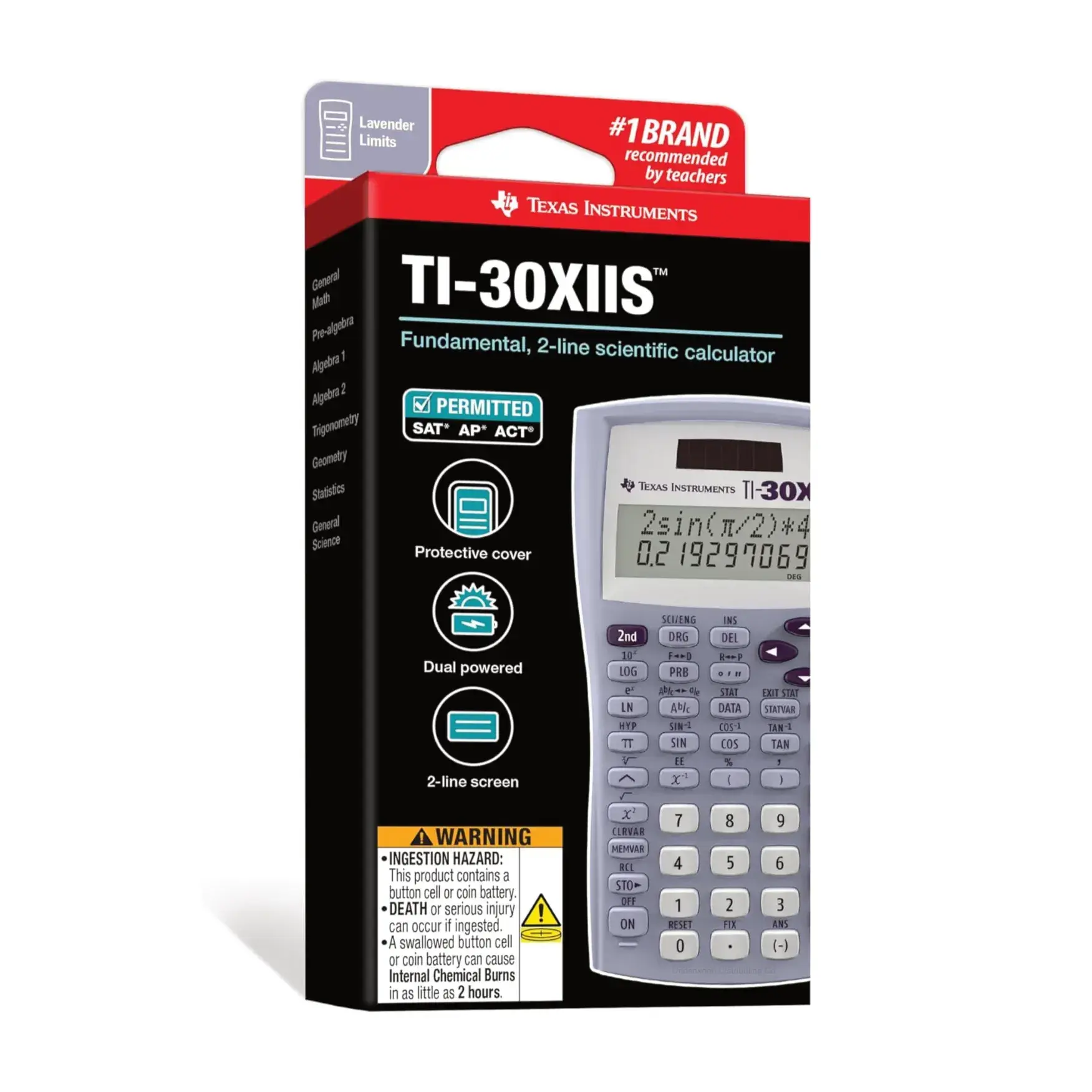 TI-30XIIS Scientific Calculator - Lavender TI-30XIIS Scientific Calculator - Lavender