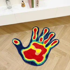 Hand Shaped Soft Rug, Modern Abstract Rug, 1 Count Creative Non-slip Carpet, Decorative Mat for Home Living Room Bedroom