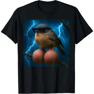 [Graphic T-Shirt] Funny Bird Meme Graphic T-Shirt – "Bird with Balls" Inspired Humor Tee, Viral Meme Streetwear Shirt, Unisex Casual Short Sleeve Top, Soft Comfortable Fit, Trendy Graphic Tee, Gift for Meme Lovers & Bird Fans Everyday Wea