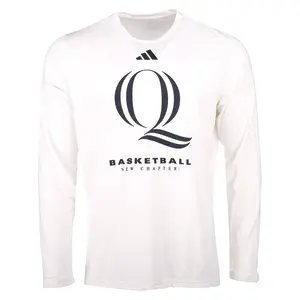 adidas Mens Quinnipiac University Bobcats Crew Neck Long Sleeve Training Casual Tops Casual - White