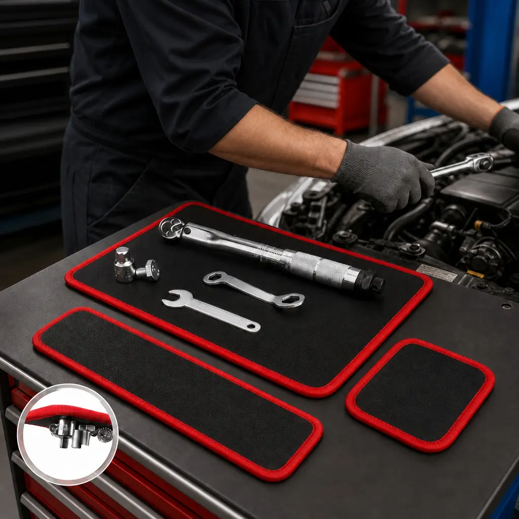 Garage Auto Repair Magnetic Tool Mat & Holder - Flexible Non-Slip Scratchproof Tray, Mechanic DIY Tool Storage Organizer