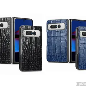 For Google Pixel Fold - Leather Case - Black