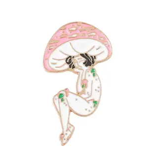 Fairies mushroom enamel pin