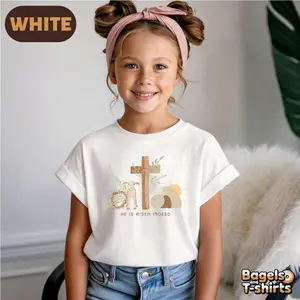 He Is Risen Shirt, Easter Day Gift For Kids, Easter Christian Toddler T-shirt, Jesus Resurrection Shirt, Religious Family Church Outfit