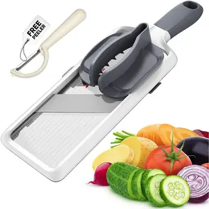 Multi Handheld Mandoline Slicer - Adjustable Stainless Steel , Slicer Vegetable  with Comfort Grip, Safety Features, Easy to Clean, Slicers for Fruits and Vegetables