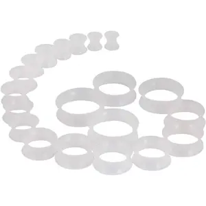 20 count  Tunnel Set Soft/Hard   Ear Plugs 2g-25mm Flexible Ear Stretching Gauge Expander