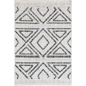 Eilene Geometric Diamond Tasseled Area Rug